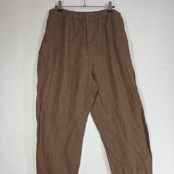 Vintage Chicos Pants Womens Large Abstract Cottagecore Grandma 100% Linen Pant - Picture 7 of 12